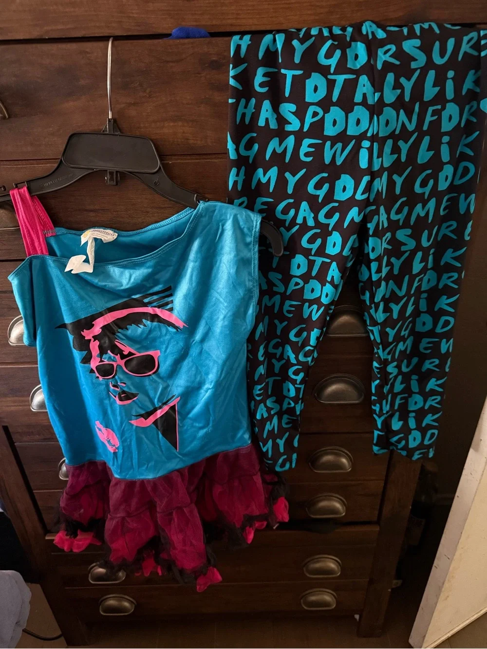 California Costumes Blue and Pink Pop Art Dance Outfit